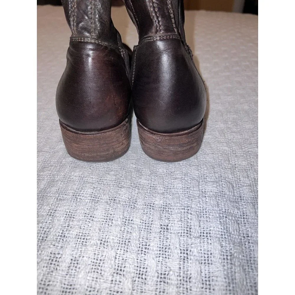 BED STU Cobbler Series 608 Riding Boots Brown Loop Detail Leather Sz 6